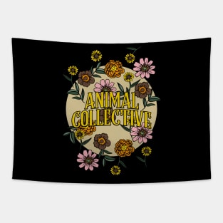 Animal Collective Name Personalized Flower Retro Floral 80s 90s Name Style Tapestry