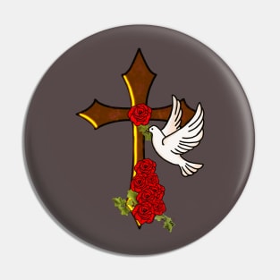 Roses and Dove Pin