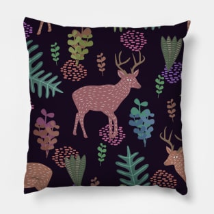 Deer Surrounded By Forest Pillow