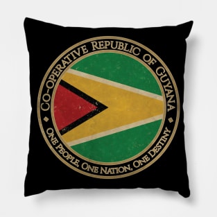 Vintage Co operative Republic of Guyana USA South America United States Flag Pillow