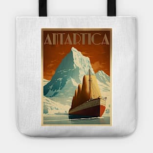 Antarctic Voyage Vintage Travel Art Poster Tote