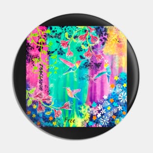 Hummingbird Magical Forest Pin