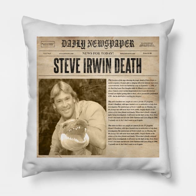 Steve Irwin Montage Pillow by Angel arts