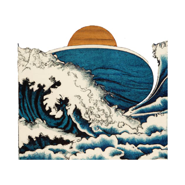 Ukiyo-e Waves At Sunset by BlockchainDaddy