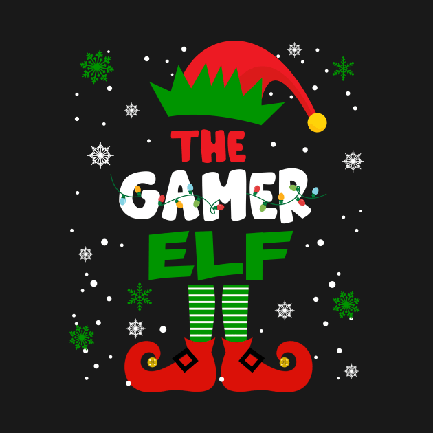 Gamer Elf Christmas Funny Family Pajama Matching Xmas by Audell Richardson