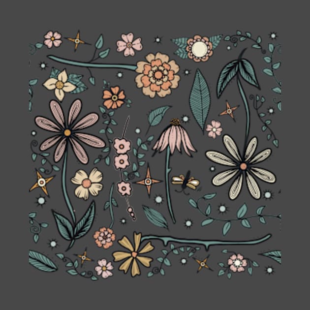 In the Garden Floral Pattern by WalkSimplyArt