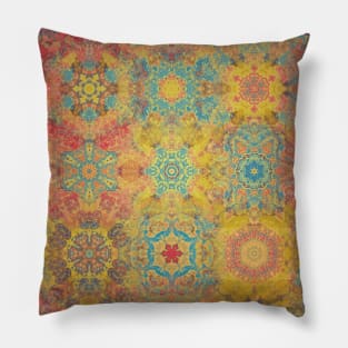 Hippie Snowflake Batik Mosaic Pillow