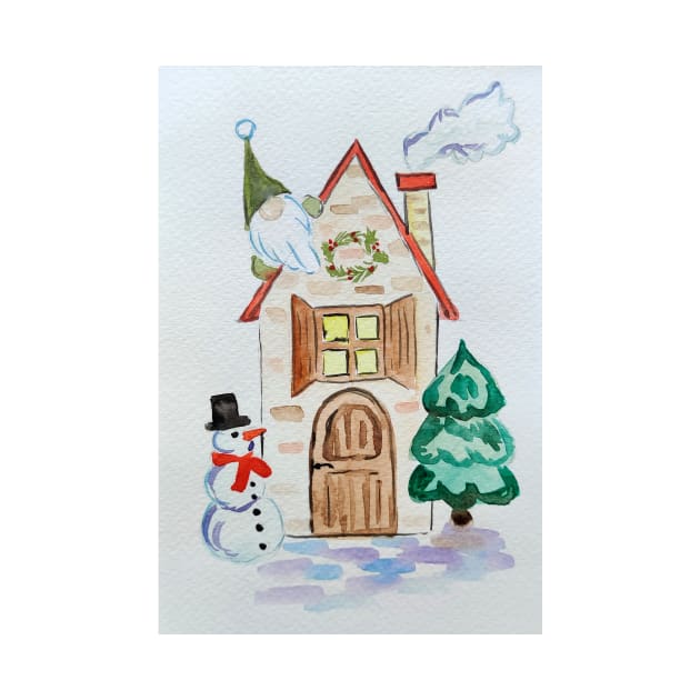Elfs Christmas card by Ala Lopatniov