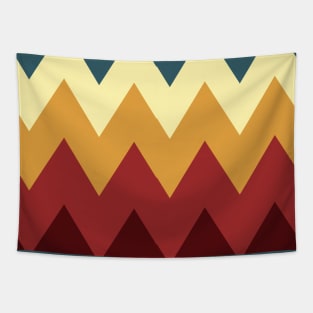 Teal, red and yellow chevron Tapestry