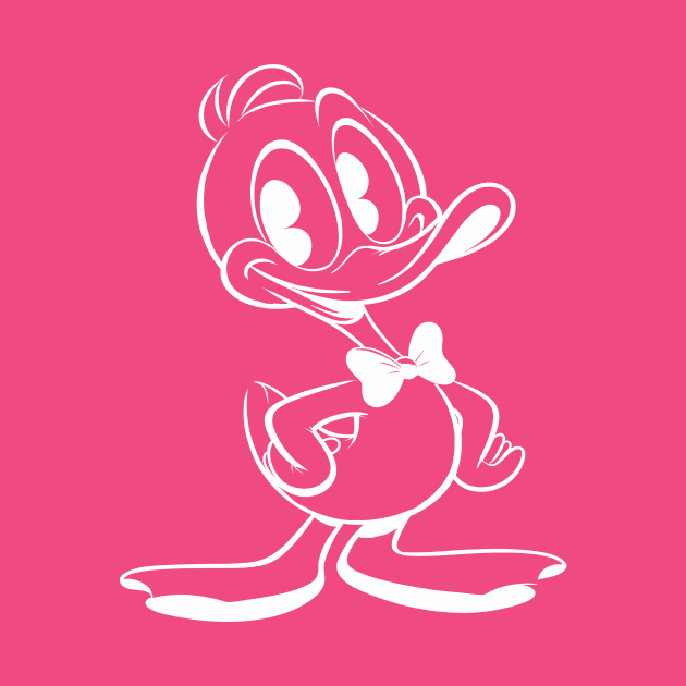 Cool White 1930s Cartoon Duck by Sorry Frog