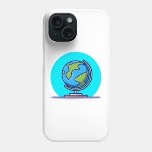 Globe Cartoon Vector Icon Illustration Phone Case