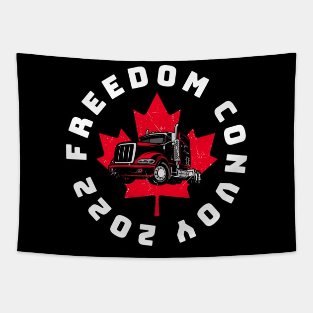 Canadanian Freedom Convoy 2022 Tapestry by Thermul Bidean