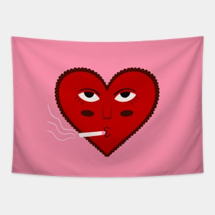 Broken heart club illustration Tapestry