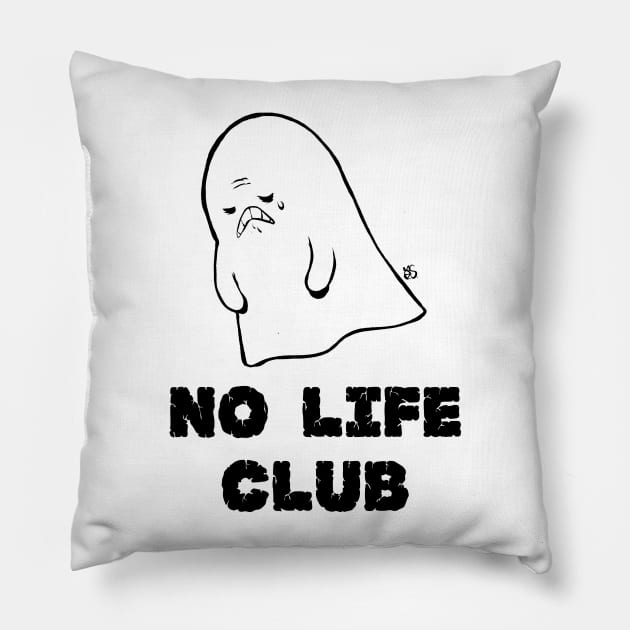 No Life Club (white) Pillow by RobS