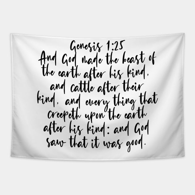 Genesis 1:25 Bible Verse Tapestry by Bible All Day 