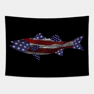 Striped bass American flag American hero Tapestry