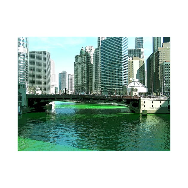 Chicago River on St. Patrick's Day by aldersmith