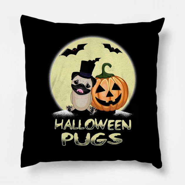 Halloween pug Pillow by VekiStore