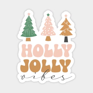 Pink Christmas Tree Holly Jolly Vibes Magnet