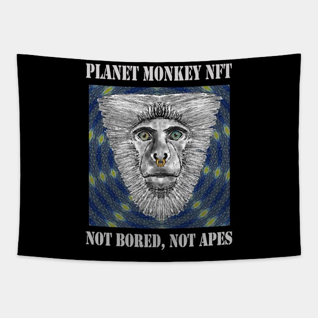 On Planet Monkey nft Collection Not Bored Apes Tapestry by PlanetMonkey