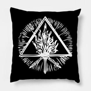 ANCIENT FIRE SYMBOL - white Pillow