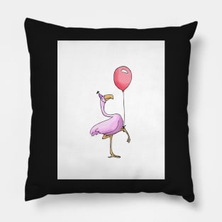 Flamingo with Balloon - Happy Birthday Pillow