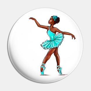 African American Black ballerina girls with corn rows ballet dancing 6 ! black girl with Afro hair and dark brown skin wearing a green tutu. Love Ballet Pin