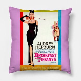 Audrey Hepburn Breakfast at Tiffany's 1961 poster Pillow