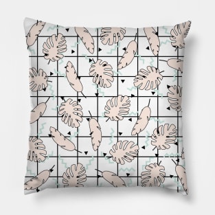 Funky Fresh Tropical Graphic 80s Memphis Grid Design 2 Pillow