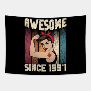 Awesome since 1997,25th Birthday Gift women 25 years old Birthday Tapestry