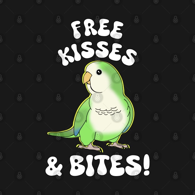 Free kisses & bites! green quaker parrot by FandomizedRose