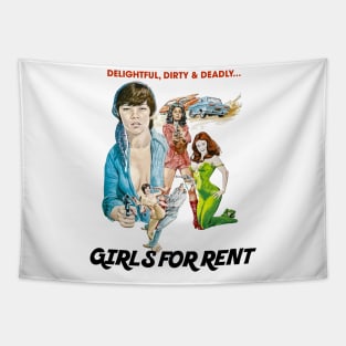 Girls For Rent )( Retro Cult Classic Fan Art Tapestry