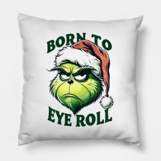 Festive Grinch Humor: Grumpy Santa Hat Christmas Shirt Pillow