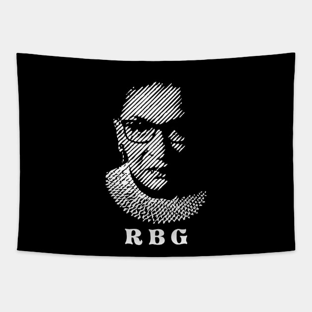 Ruth Bader Ginsburg in halftone style Tapestry by Aldyz