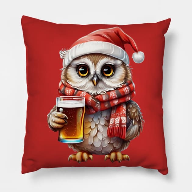 Christmas owl Pillow by susiesue