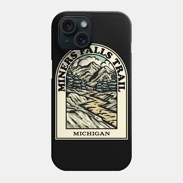 Miners Falls Trail Michigan hiking backpacking trail Phone Case by HalpinDesign