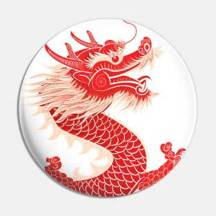 Chinese Dragon 7: Chinese New Year, Year of the Dragon on a light (Kicked Out) background Pin