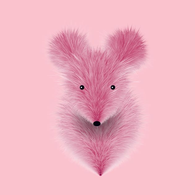 furry pink mouse no background by goingplaces