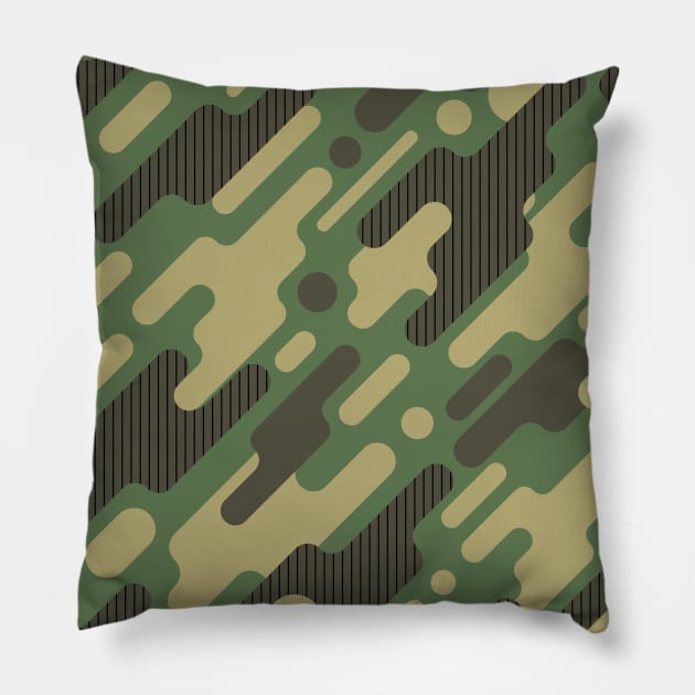 Camouflage Pattern 7, military pattern, green camo camping design Pillow by QualiTshirt