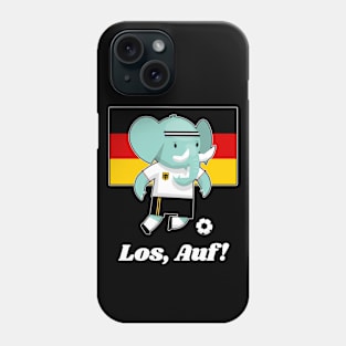 ⚽ German Flag, Cute Elephant, "Los, Auf!" Germany Football Phone Case