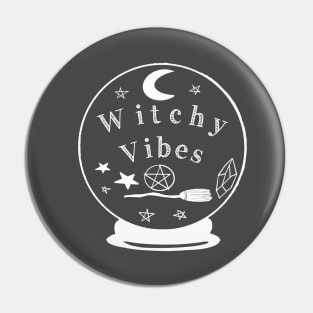 Witchy Vibes Crystal Ball (White) Pin