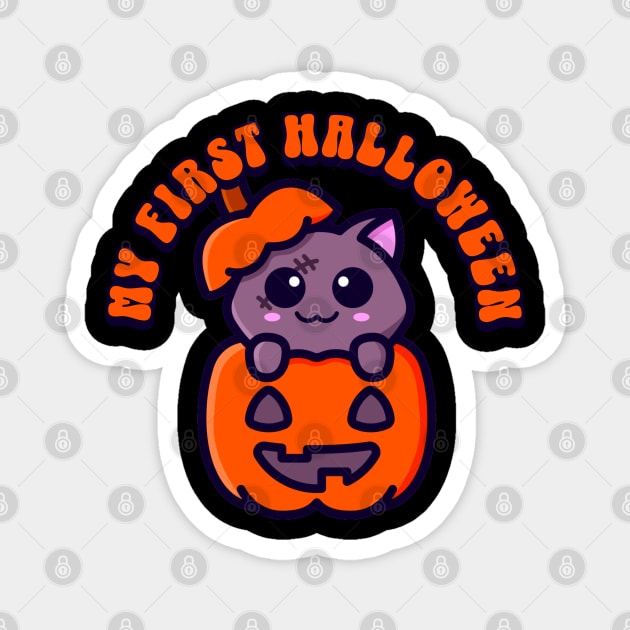 First Halloween Zombie Cat Magnet by HolidayBug