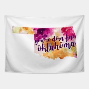 Floral Youre Doing Fine Oklahoma Tapestry