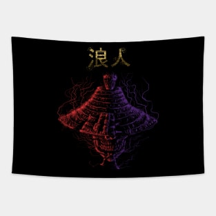 Scribble Ninja Skull Tapestry