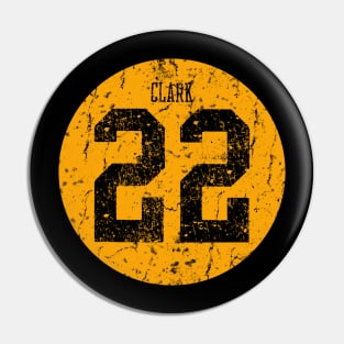 Caitlin Clark Yellow Distressed Jersey Number 22 Front & Back Pin