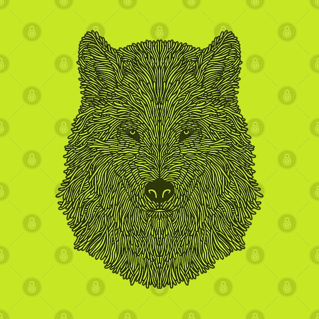 WOLF HEAD LINE ART by ejajanuar