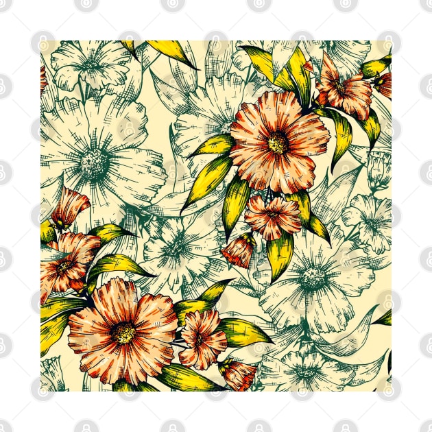 Sketch floral pattern by TheSkullArmy
