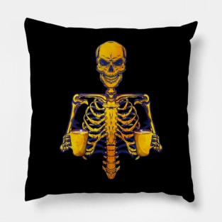 Coffee Skeleton Pillow