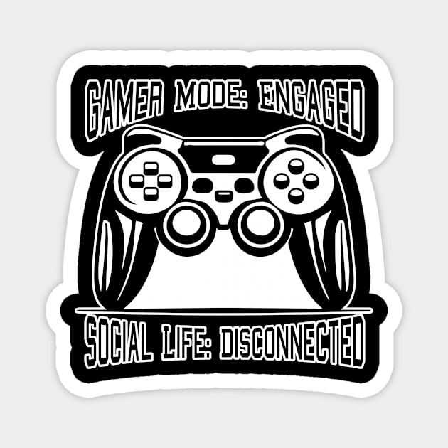 nerd game mode disconnect from social life Magnet by Matadesain merch