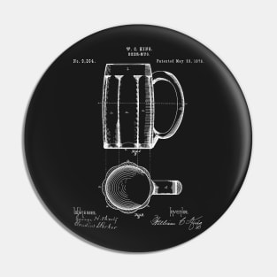 Beer Mug Patent - Craft Beer Art - Black Chalkboard Pin